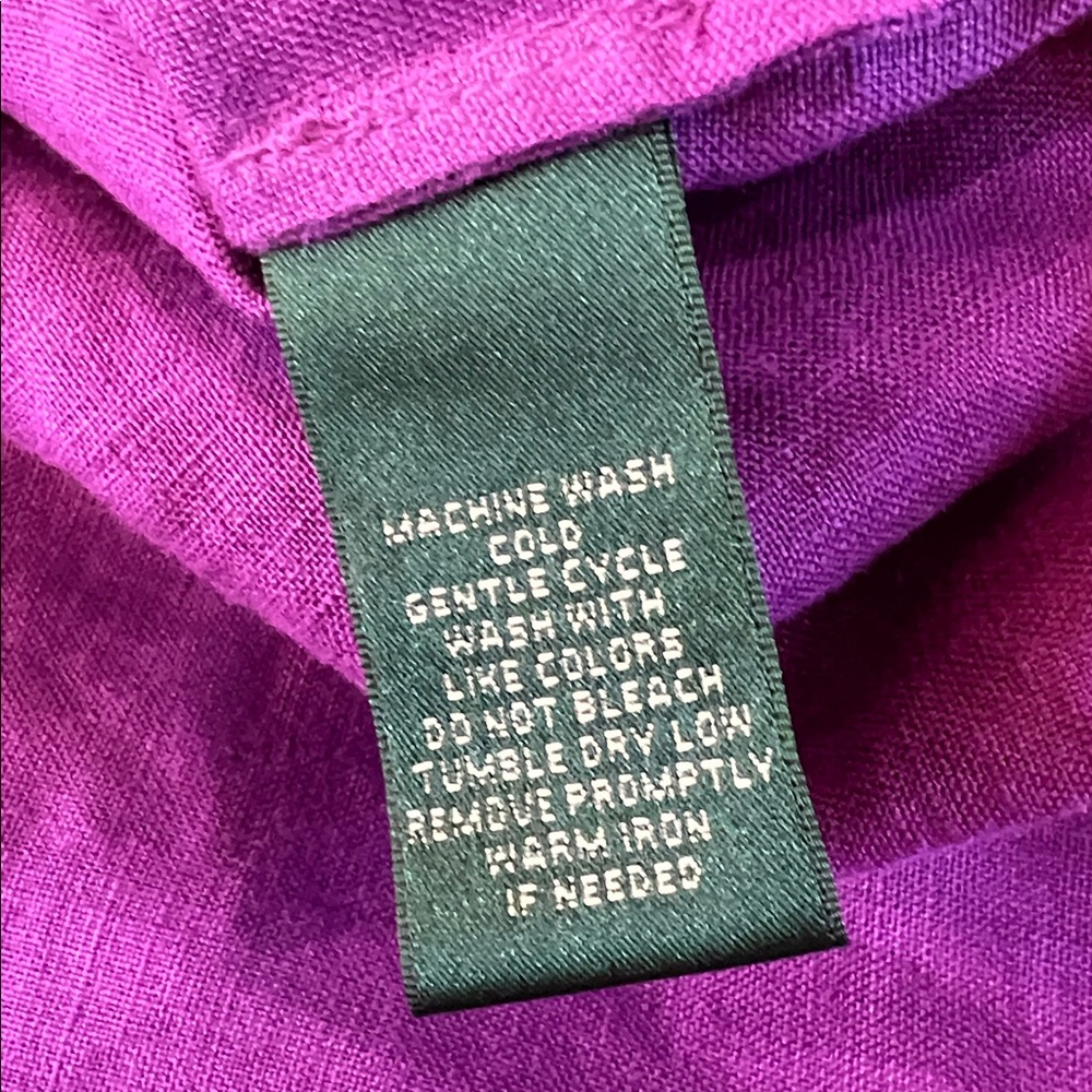 Ralph Lauren Women Violet Linen Split-Neck Tunic Top Sz 1X Quiet Luxury Vacation - Picture 12 of 12